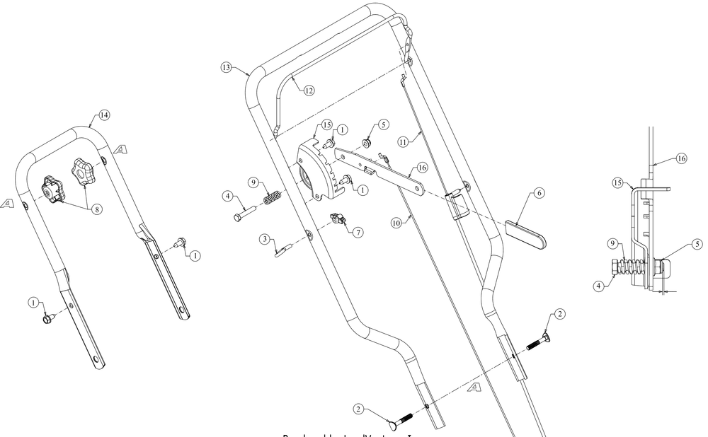 Handle Diagram and Parts List for LE100 (25B55SD710)(2020) Cub Cadet Edger